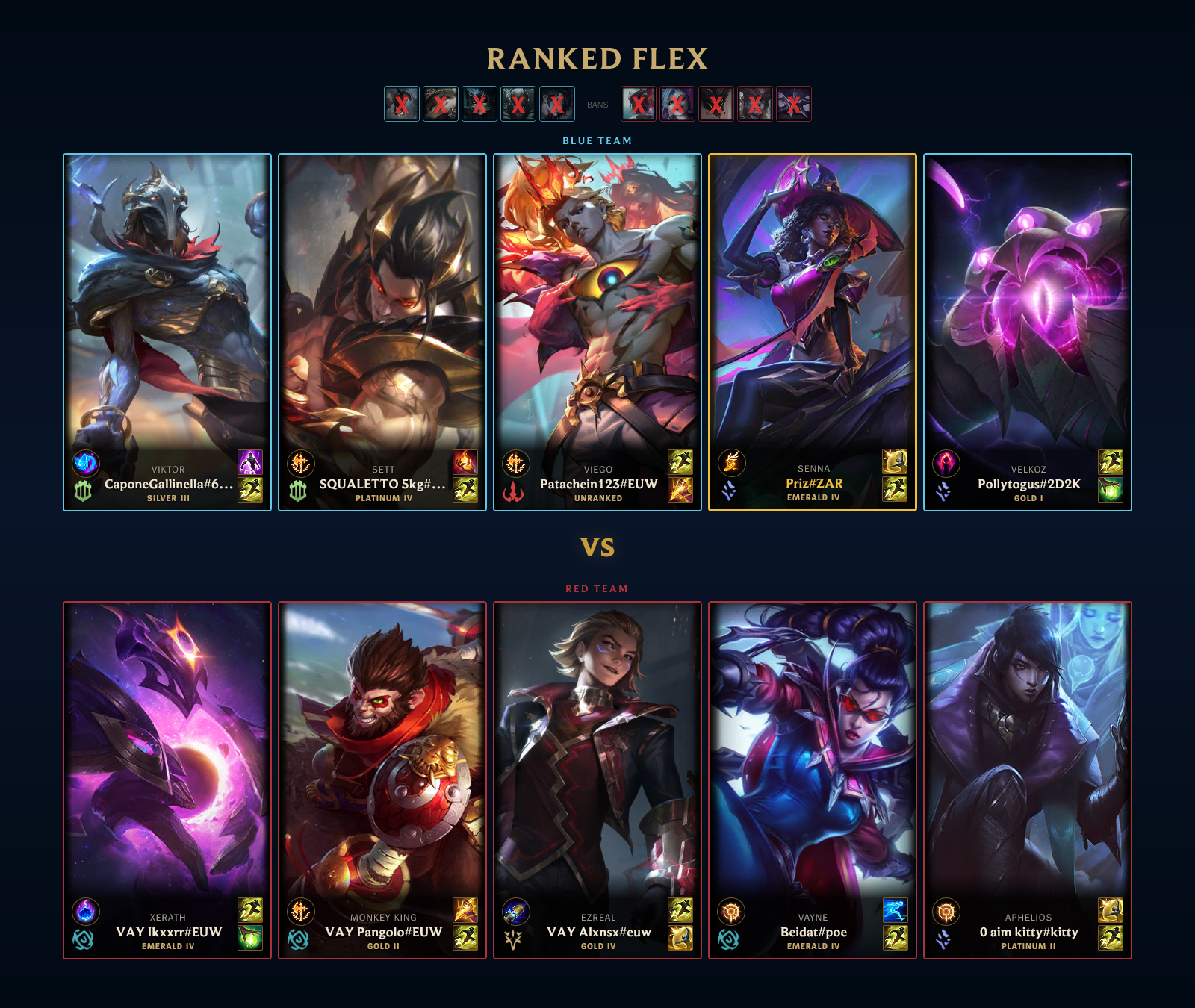 Ranked Flex Pre-Match, One Player