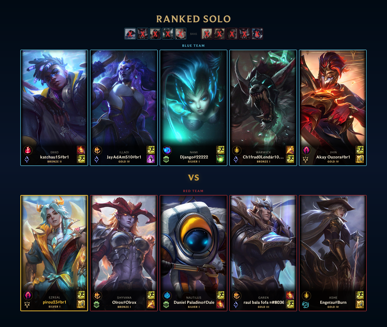 Ranked Solo Pre-Match, One Player